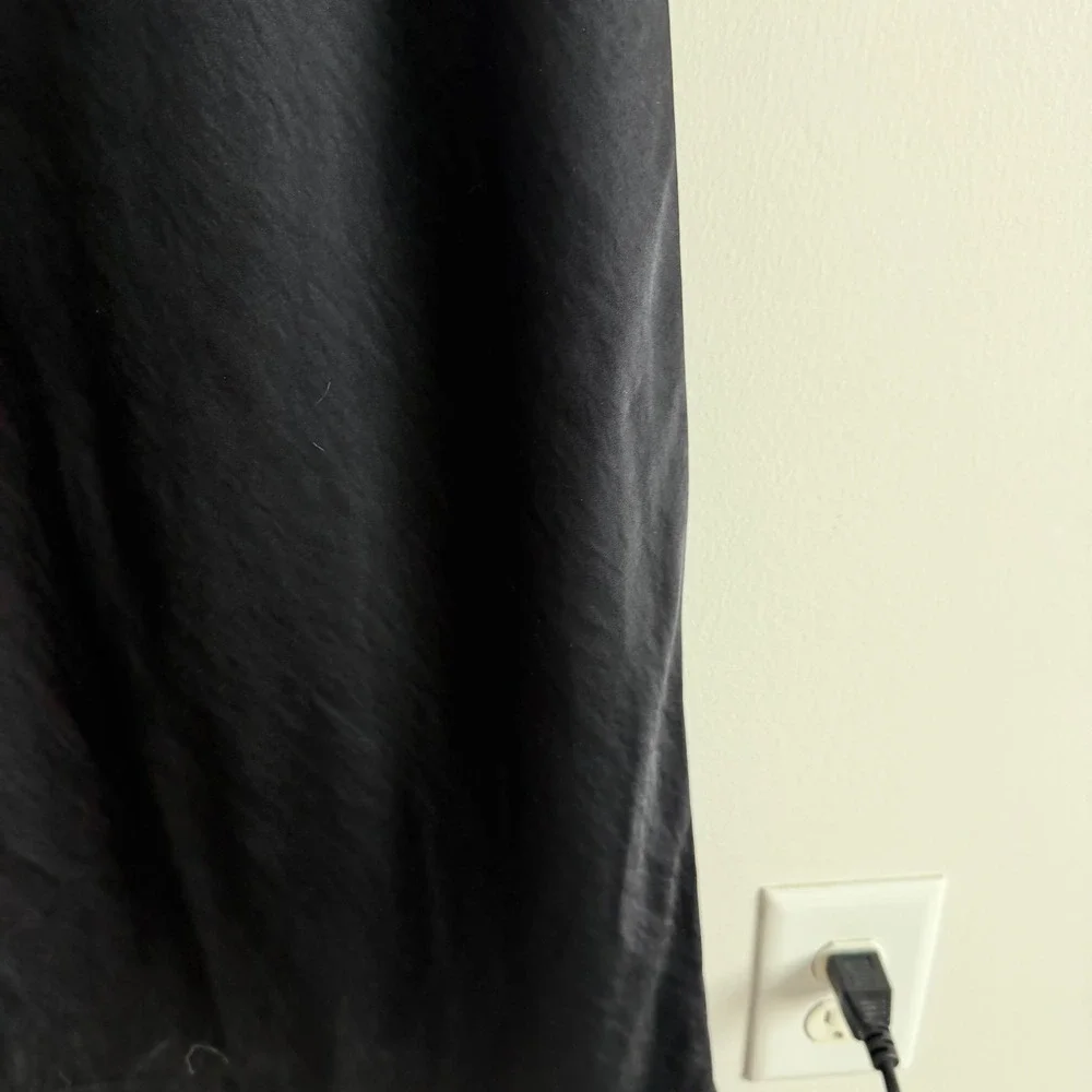 Abercrombie Black Satin Strapless Maxi Dress Women's Size‎ Large NWT
